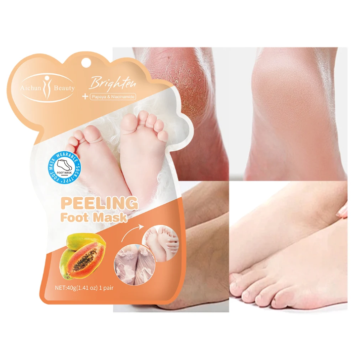 Aichun Beauty Peeling Foot Mask (1 Pair) – Papaya & Niacinamide