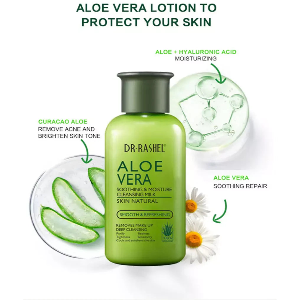 Dr. Rashel Aloe Vera Soothing & Moisture Cleansing Milk Skin Natural Smooth & Refreshing