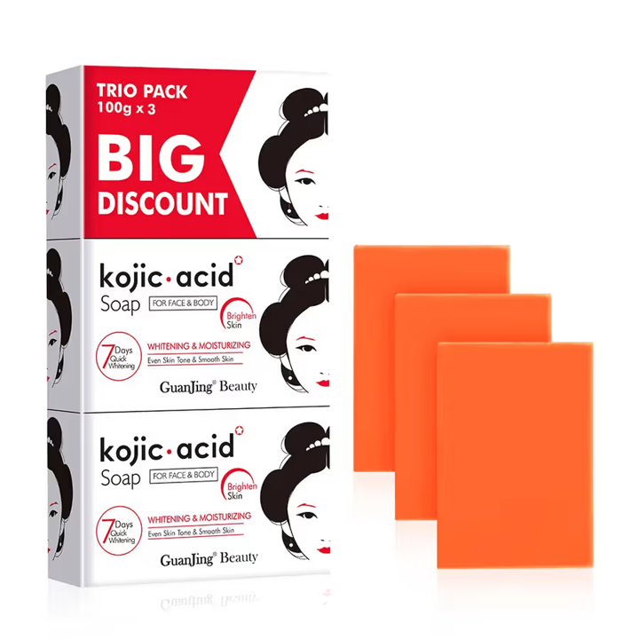 GuanJing Kojic Acid Soap - 3 PCS
