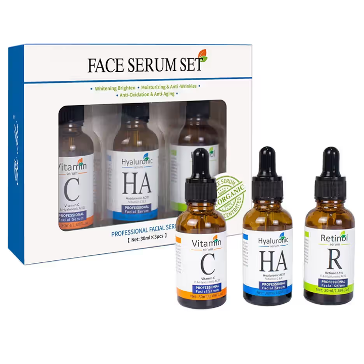 Pei Mei Face Serum Set – Vitamin C, Hyaluronic Acid & Retinol – 3 × 30ml