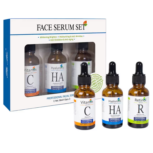 Pei Mei Face Serum Set – Vitamin C, Hyaluronic Acid & Retinol – 3 × 30ml